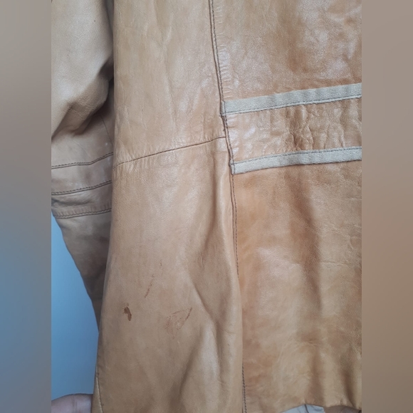 GAP Tan Leather Jacket - Women’s Size L - Picture 7 of 8